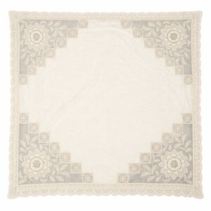 Vintage Elegant Cream Floral Square Tablecloth